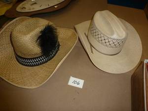 lot 106 image: 2 nice cowboy hats size medium