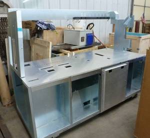 lot 121 image: steel worktable with 38 aluminum top