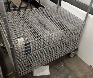 lot 123 image: SIX 24x36 wire shelves only - posts not included