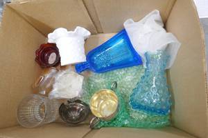 lot 165 image: vintage glassware, dcor, doll swing
