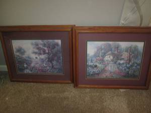 lot 76 image: Pair of country cottage and landsca...