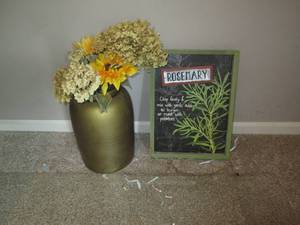 lot 77 image: Framed Chalkboard style Rosemary wa...