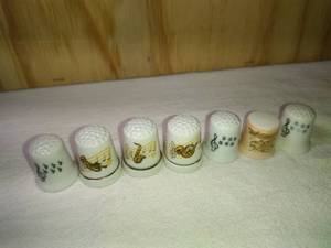 lot 92 image: 7 Ceramic Music Themed Thimbles