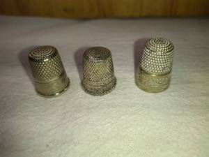 lot 156 image: 1 Simmons Nickel Silver and 2 Similar Ornate Thimbles