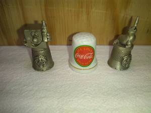 lot 182 image: 3 Coca Cola Thimbles