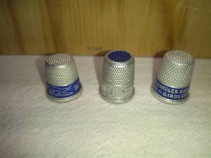 lot 183 image: 3 Thimbles Perfect Wyandotte Tribe Souvenir, Perfect Henderson Lingerie, Perfect Old Home Cottage Cheese
