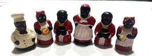 Set of 6 Black Americana Thimbles