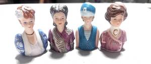 lot 14 image: Set of 4 Avon American Fashion Silhouette Thimbles