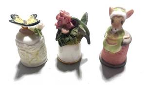 lot 24 image: Butterfly, Mouse and Hummingbird Thimbles