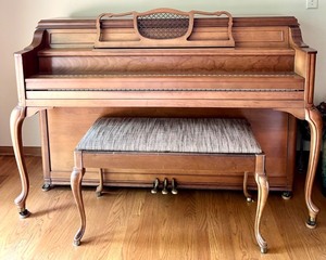 lot 11 image: Story & Clark Upright Piano with Matching Bench