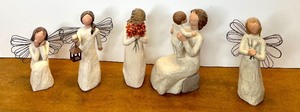 lot 31 image: Set of 5 Willow Tree Style Angel Figurines