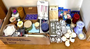 lot 168 image: Large Assorted Lot of Candles, Tea Lights, Holders, and Flameless LED Tea Lights