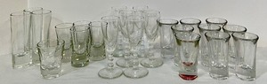 lot 243 image: Collection of Assorted Clear Glass Shot and Cordial Glasses