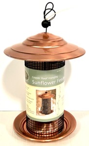 lot 249 image: Outdoor Garden Decor Collection Bird Feeders, Copper Planter Trio, and Metal Candle Holder