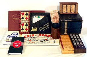 lot 252 image: Vintage Board and Card Game Collection with Paines Duplicate Whist Set