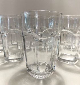 lot 203 image: Set of 12 Hexagonal Clear Glass Tumblers