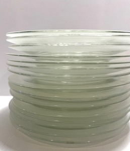 lot 205 image: Set of 17 Vintage Glass Salad or Dessert Plates with Fruit Design