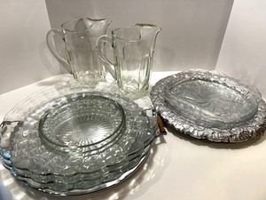 lot 206 image: Collection of Assorted Glass Pitchers and Serving Plates