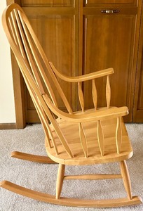lot 51 image: Wooden Windsor Style Rocking Chair