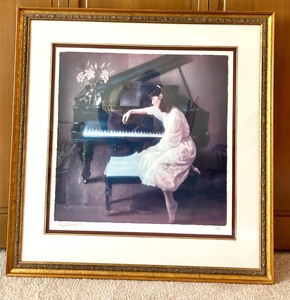 lot 53 image: Framed Limited Edition Print Girl at Piano by Robert H. Olson 469750