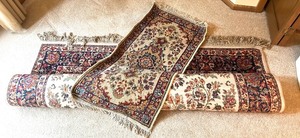 lot 63 image: Set of 2 Oriental Style Area Rugs with Floral Patterns