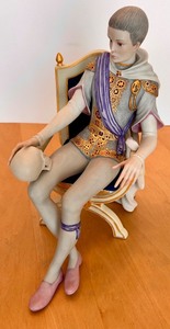 lot 81 image: CYBIS Porcelain Figurine of Hamlet with Skull and Chair