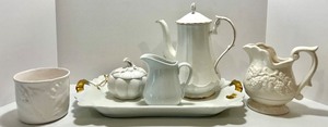 lot 265 image: Rosina Bone China Tea Set with Tray and Assorted Creamers