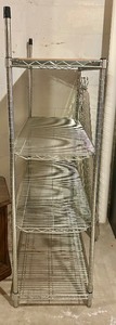 lot 274 image: Metal Wire Shelving Unit with Additional Wire Racks and Shelf Liners