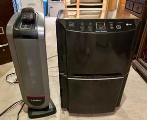 lot 286 image: Lasko CT22425 Movable Air Heater with Remote and LG LD651EBL Dehumidifier