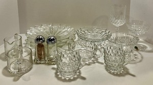 lot 292 image: Glassware Collection including Bowls, Dishes, Goblets, and Salt and Pepper Shakers