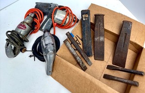 lot 92 image: Lot of Vintage Electric Drills and Heavy Duty Chisels