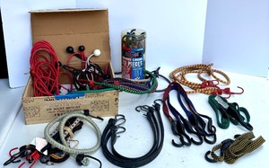 lot 101 image: Large Assortment of Bungee Cords and Tie Downs, Mixed Sizes and Types