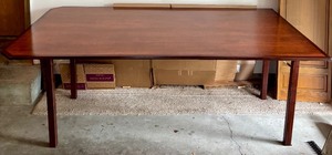 lot 300 image: Rectangular Wooden Folding Table with Angled Corners