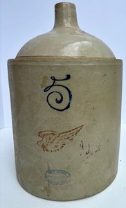 lot 306 image: Red Wing Stoneware 5 Gallon Jug with Wing Mark
