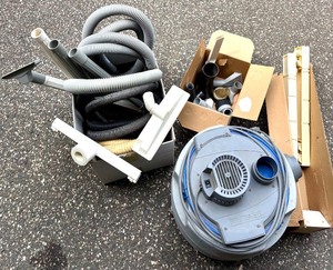 lot 327 image: Eureka 10 Gallon WetDry Vacuum Model 2810 with Hoses, Attachments, and Set of Heavy Item Rollers