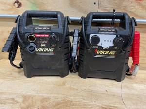 lot 109 image: Lot of 2 - VIKING 1000 Peak Amp Multifunction Jump Starter and Power Pack with 150 PSI Air Compressor (081125180)