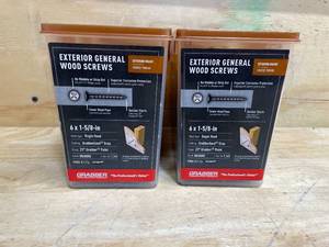lot 135 image: Lot of 2 - Grabber 6 x 1-58-in Phillips, Bugle Head, Coarse Thread, GrabberGard Gray Coated Screws (5-LB)