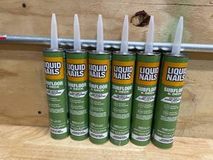 lot 138 image: Lot of 6 - Liquid Nails LN902 VOC 10-Ounce Subfloors and Construction Adhesive