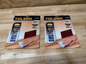 lot 99 image: Lot of 2 - TOLSEN 10PCS Abrasive Paper Sheet Set
