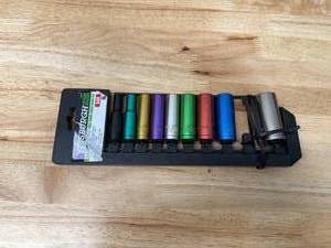 lot 62 image: PITTSBURGH 38 in. Drive SAE Color Coded Deep Socket Set (08112513)