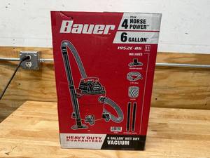 lot 179 image: BAUER 6 Gallon, 4 Peak HP WetDry Vacuum (08132555)