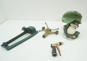 lot 55 image: Garden Sprinklers, Sprayer, Welcome Frog Statue