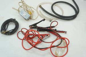 lot 96 image: Jumper Cables, Outlet and extension cord, tubing, cable
