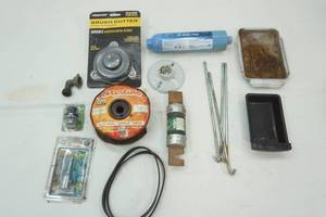 lot 98 image: Electric Fence Wire, Brush Cutter Bladed Trimmer, Speed Socket, Anti-Siphon Valve, Large Fuse and more