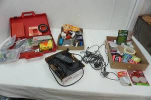 lot 156 image: Drafting Kit, Hardware, Homeworx TV recorder, Command Hooks, Sliders and more