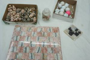 lot 161 image: Marble ChessCheckersTic Tac Toe & Golf Balls and Tees