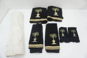 lot 169 image: Palm Tree Towel Set & Braided Rugs