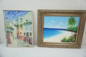 lot 184 image: art- oil on canvas 2ct