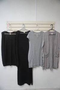 lot 204 image: Black Cotton Dress and Cover & Grey Cotton Dress and Cover