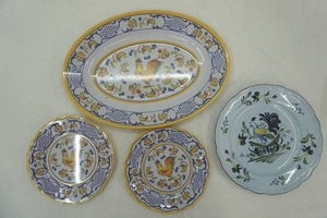 lot 241 image: Chicken Plates & Serving Platter (16)